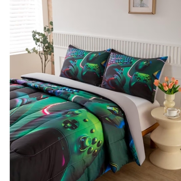 Gamer Comforter Sets for Teens Gaming Bedding Sets Twin Bedspread&2 Pillow Cases - Picture 7 of 12